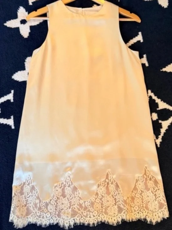 Reformation Jessalyn Silk Dress In Almond, NWOT, NEVER WORN, NO FLAWS. - Picture 4 of 7
